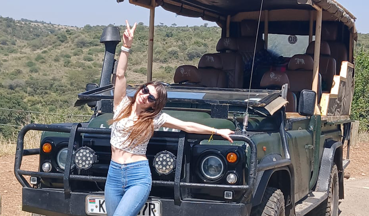 Tourist Enjoying Safari at Nairobi National Park